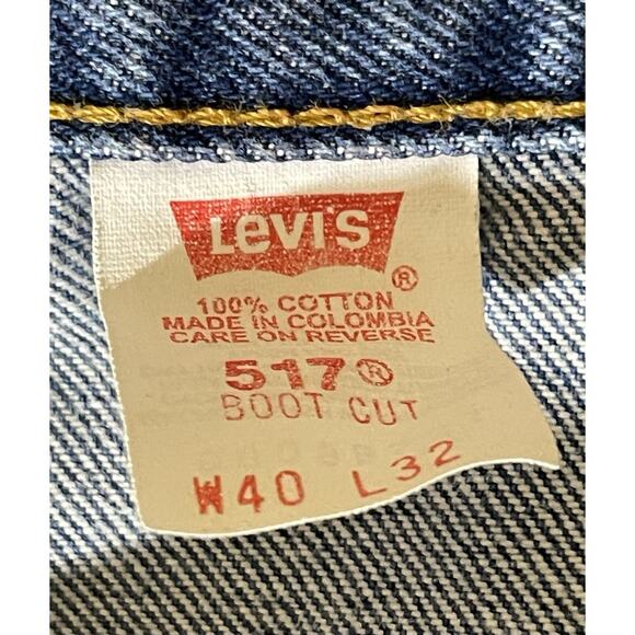 Vintage Levi's 517 Jeans Mens 40x32 Dark Wash Boot Cut 90s Y2K Red Tag‎ - Picture 4 of 8
